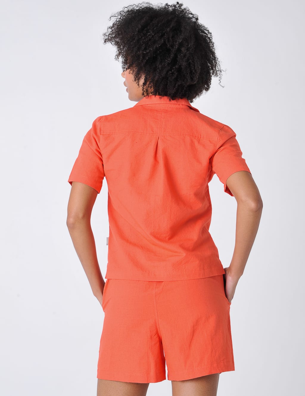 Cotton Blend Collared Relaxed Shirt image 3