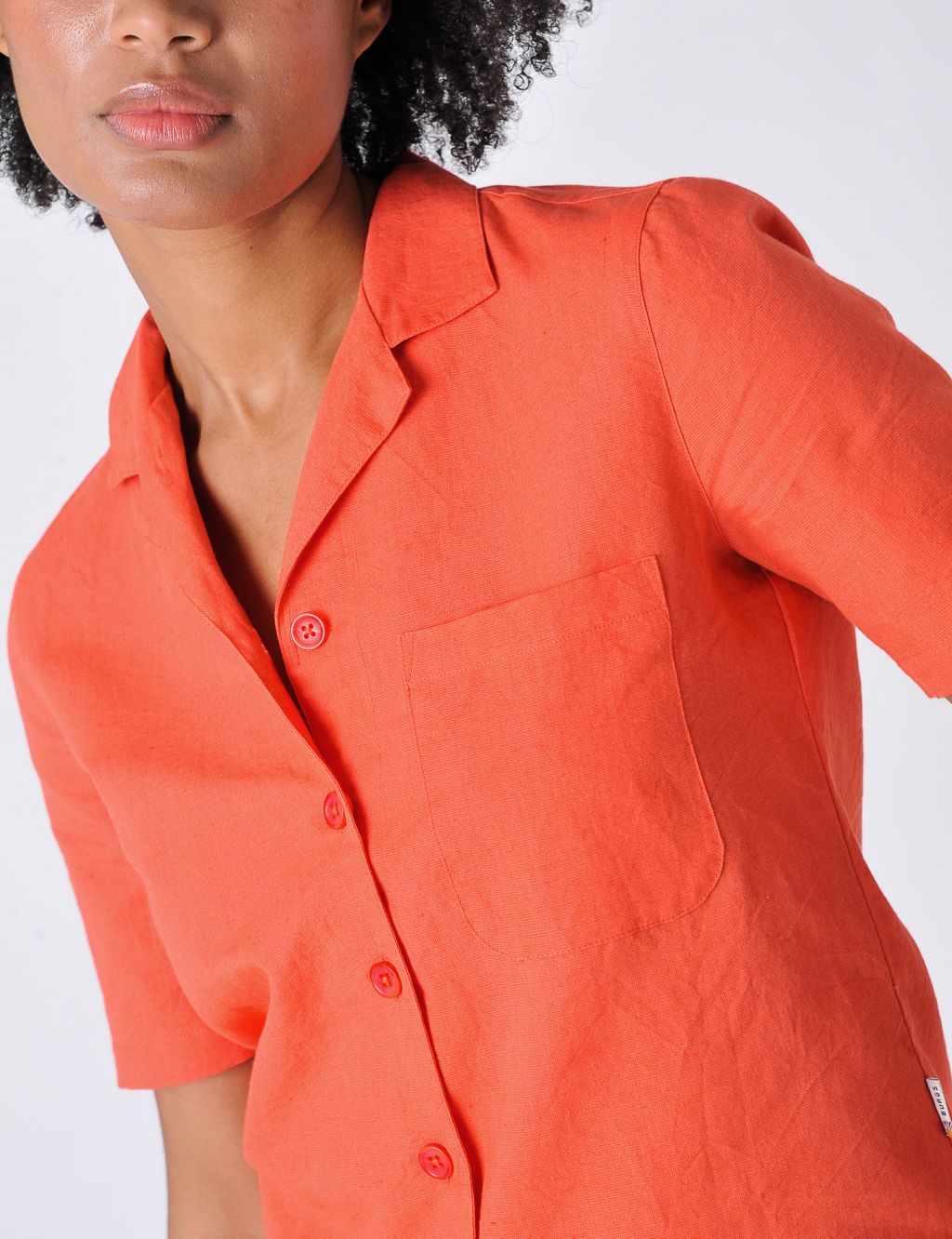 Cotton Blend Collared Relaxed Shirt image 4