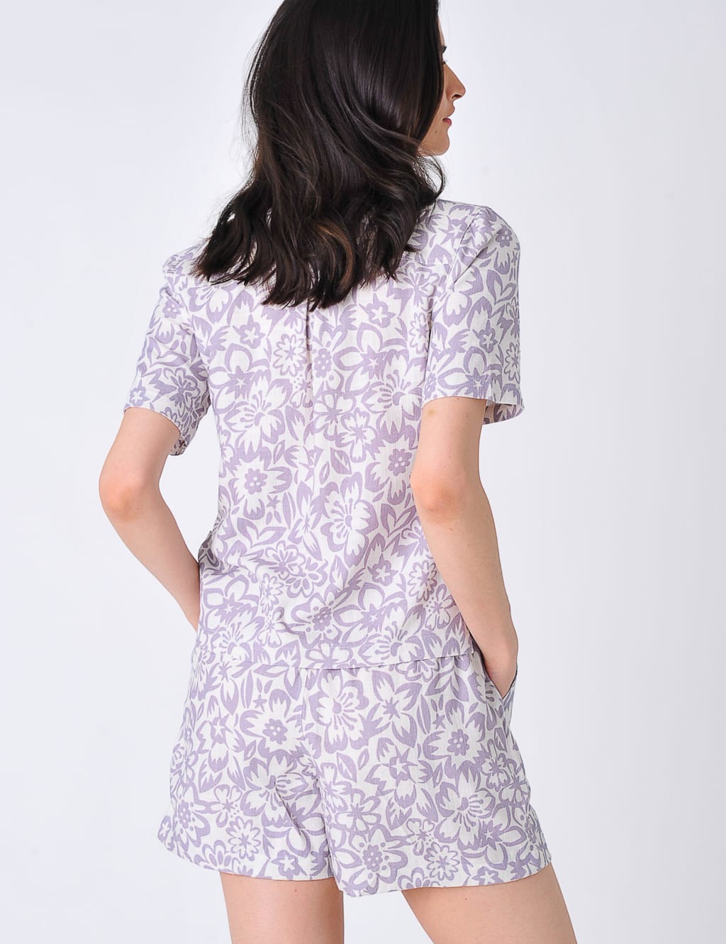 Linen Blend Printed Collared Relaxed Shirt image 3