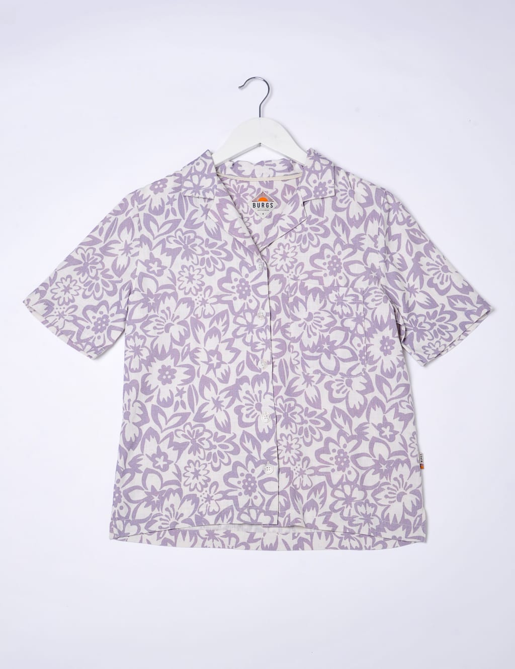Linen Blend Printed Collared Relaxed Shirt image 2