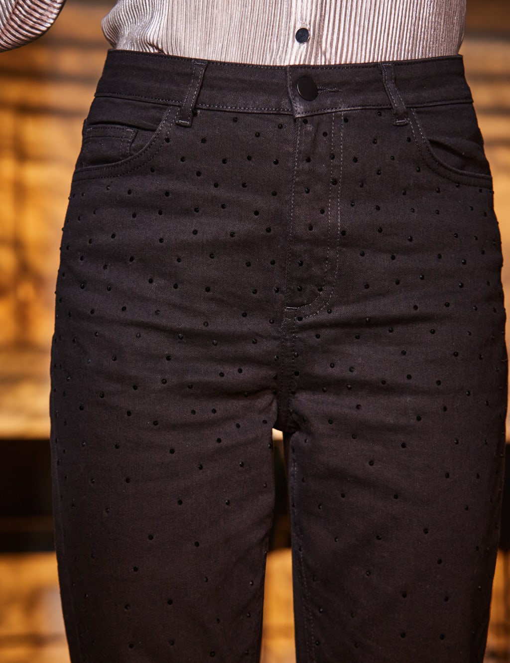 High Waisted Embellished Slim Fit Jeans image 5