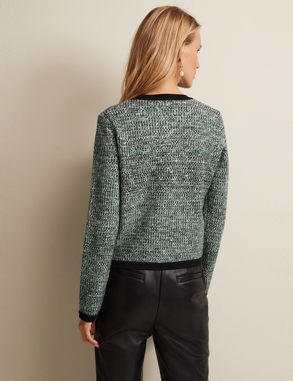 Knitted Textured Button Front Cardigan image 3