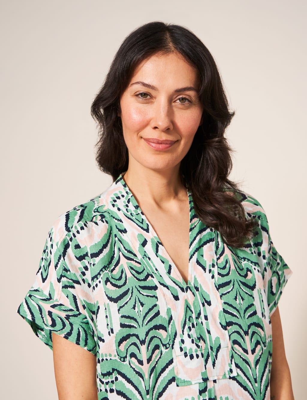 Pure Linen Printed Tunic image 3