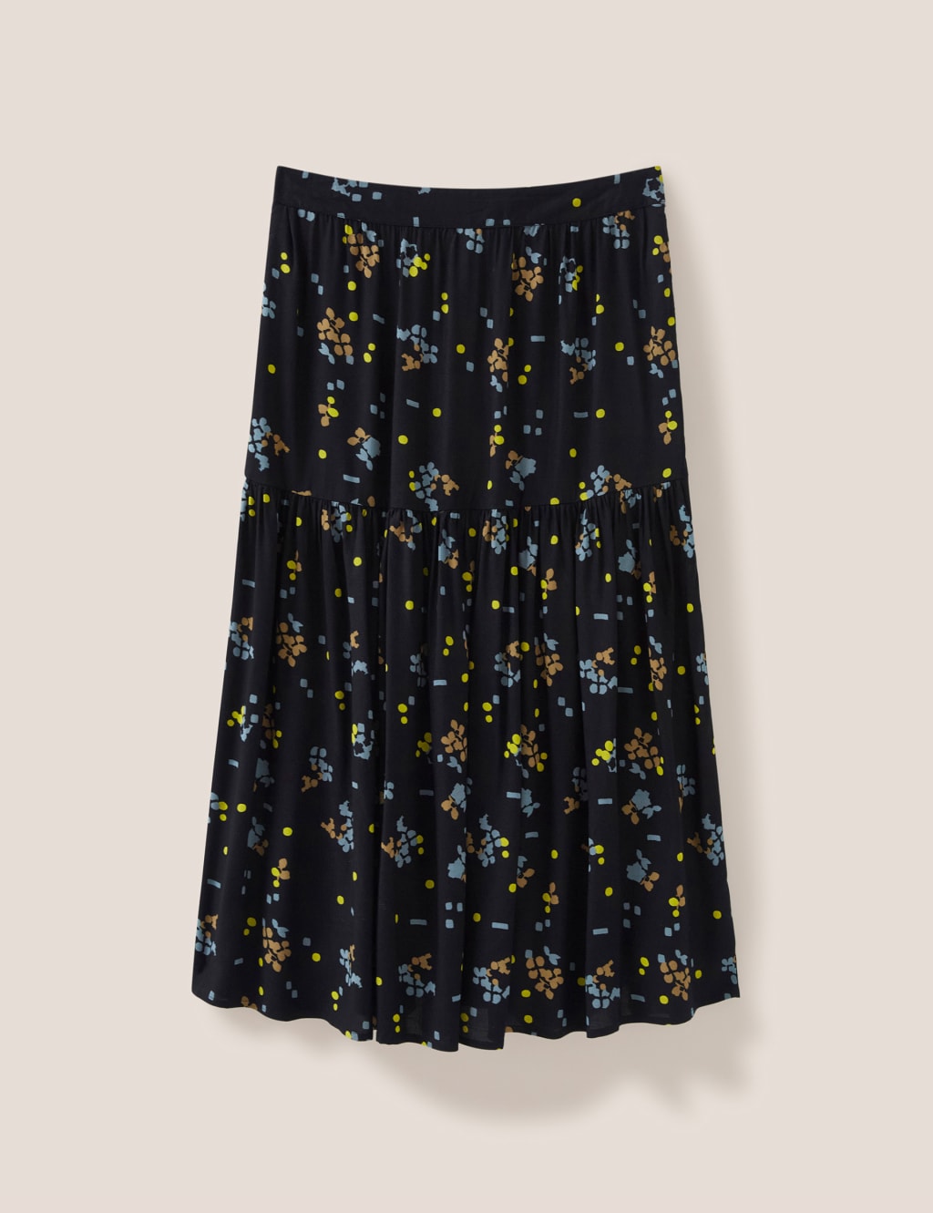 Printed Midi A-Line Tiered Skirt image 6