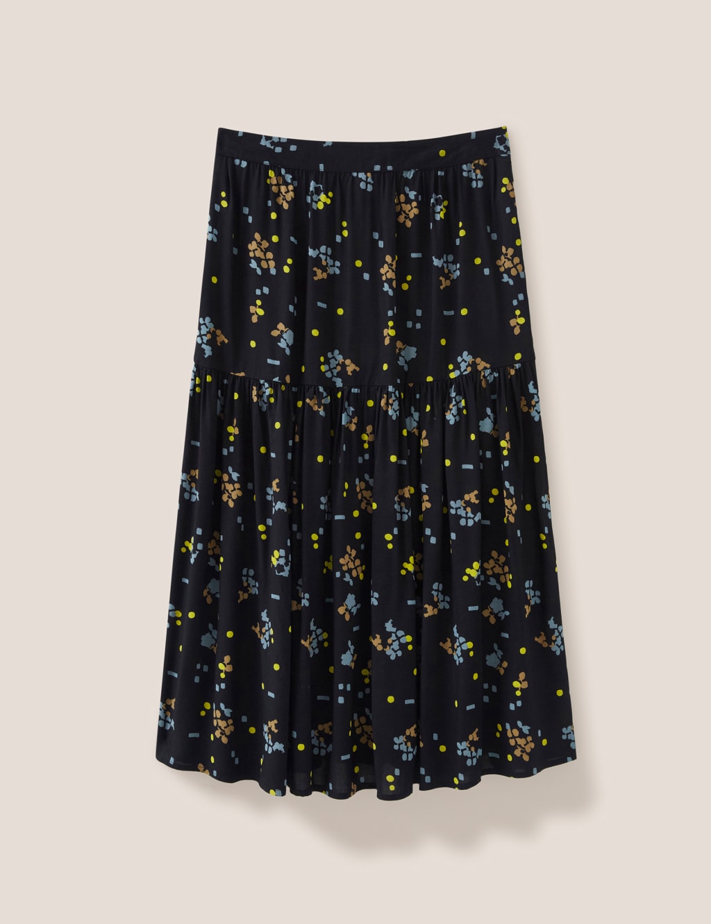 Printed Midi A-Line Tiered Skirt image 2