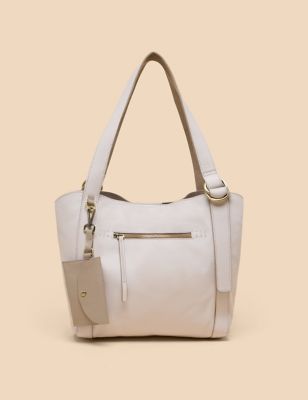 White Stuff Womens Leather Tote Bag, White
