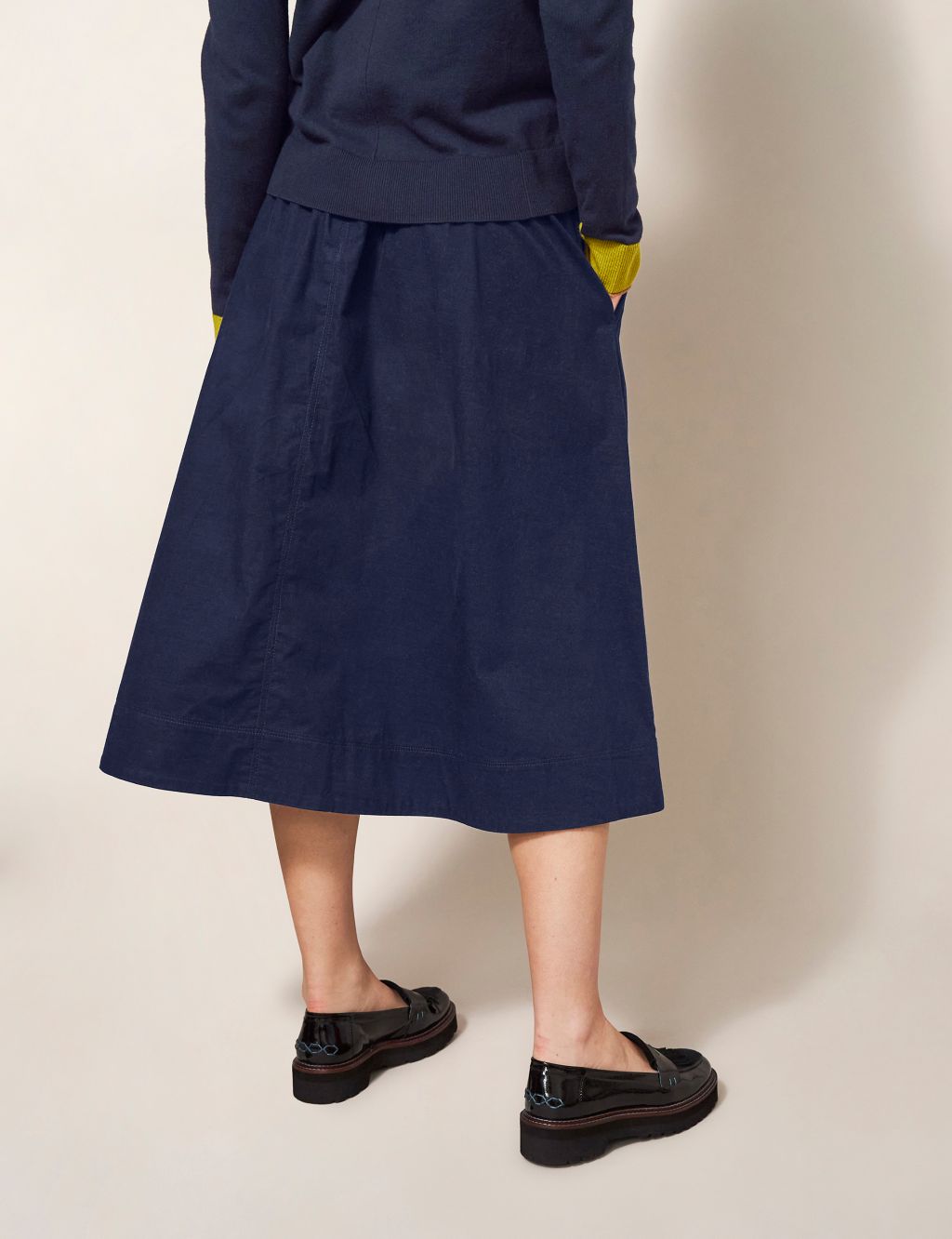Cord Midi A-Line Skirt image 5