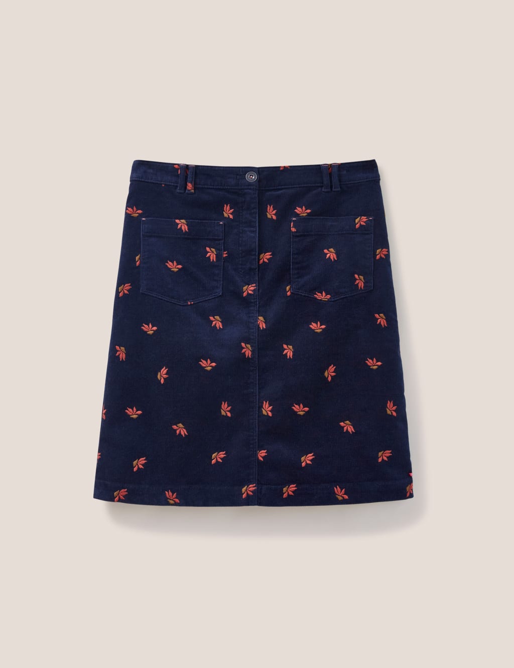 Cord Floral Embroidered Mini A-Line Skirt image 2