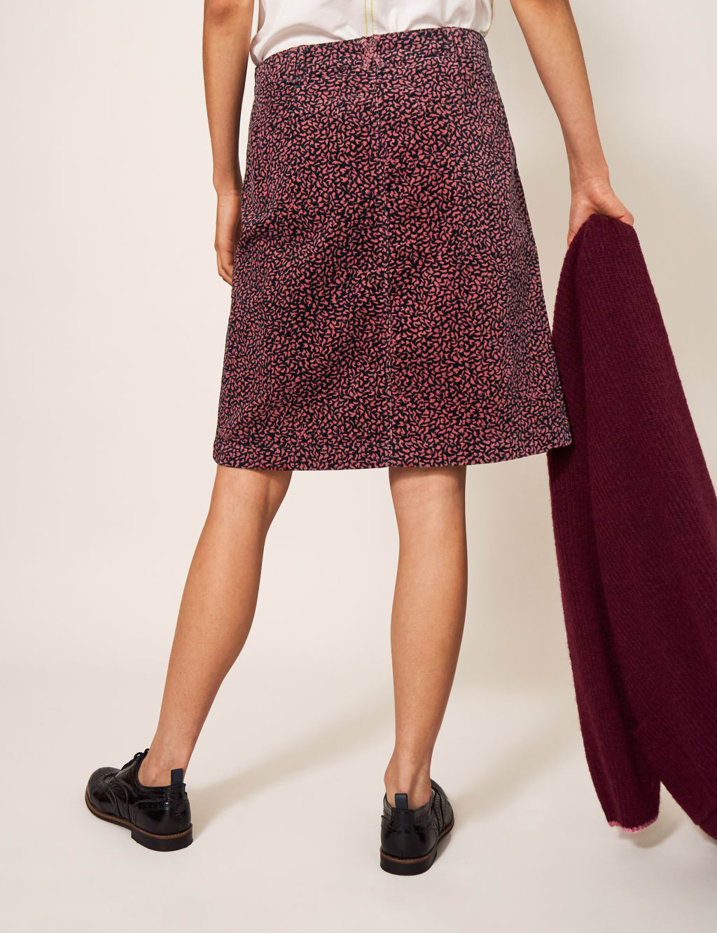 Cord Printed Knee Length A-Line Skirt image 3