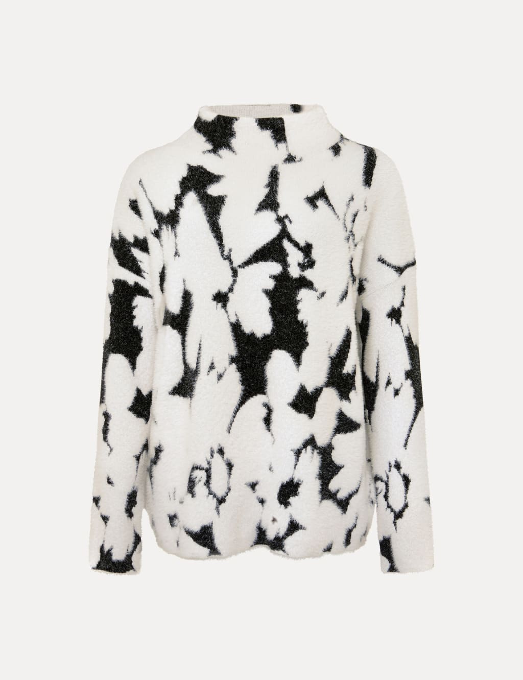 Floral Jacquard Textured High Neck Jumper image 2