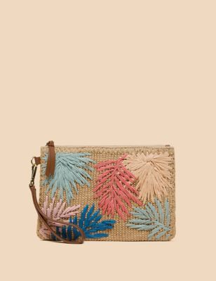 White Stuff Women's Jute Embroidered Pouch - Natural Mix, Natural Mix