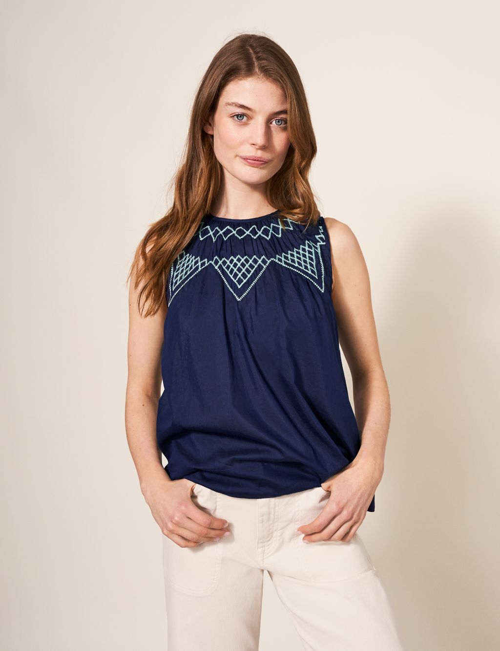 Cotton Rich Embroidered Vest with Silk image 4