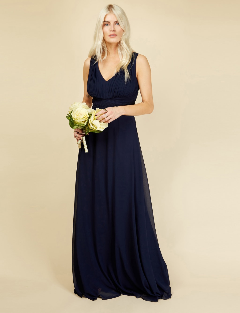 Lace V-Neck Maxi Waisted Dress image 1