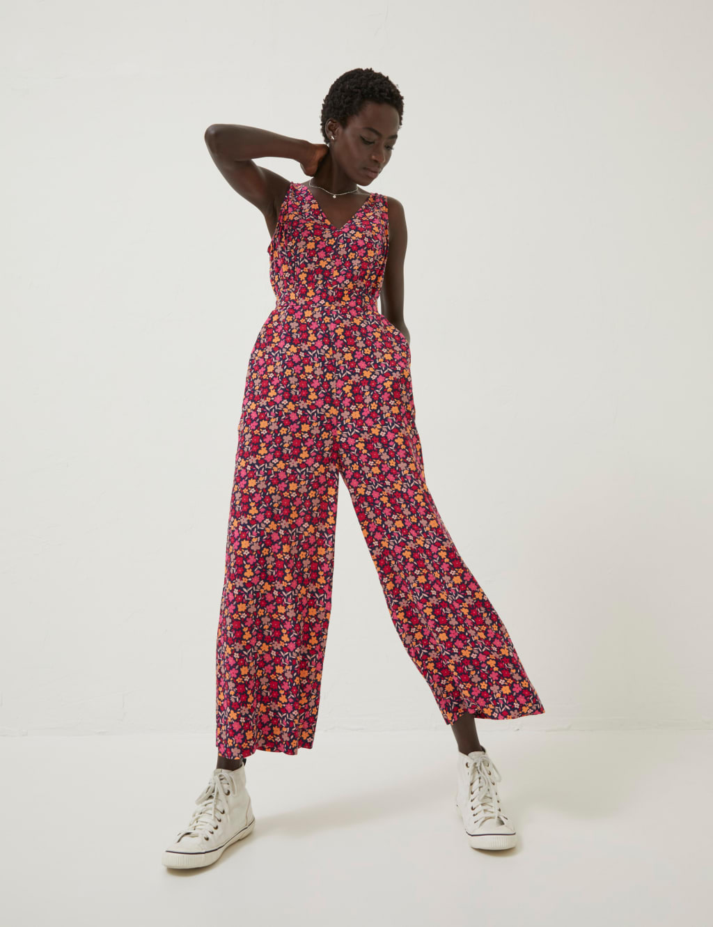 Floral Sleeveless Cropped Jumpsuit image 1