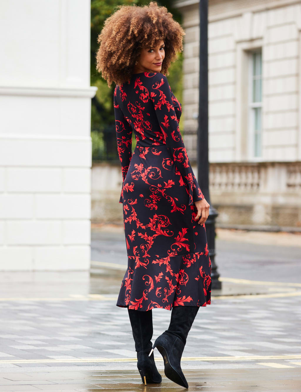 Jersey Printed Midi Column Dress image 4