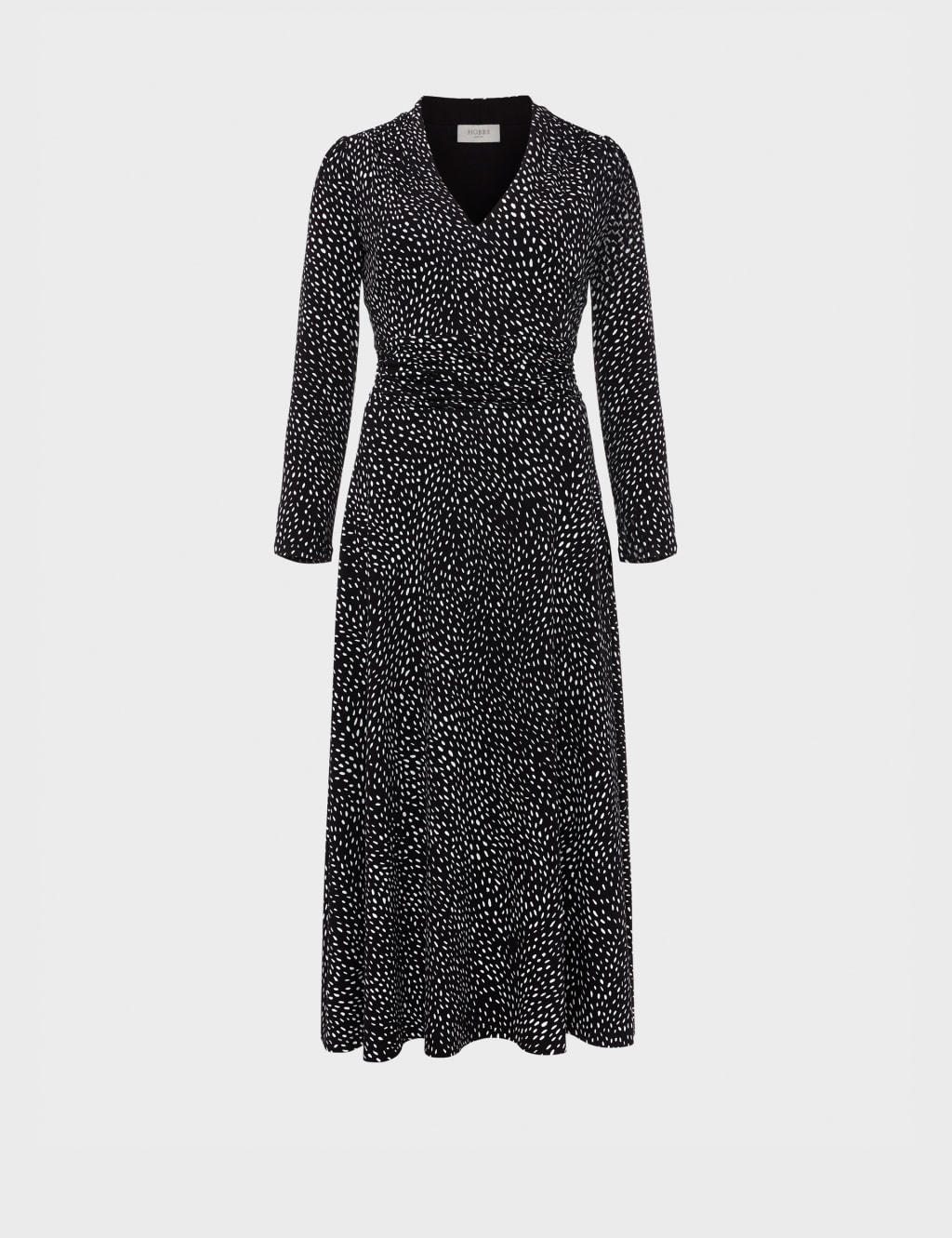 Jersey Polka Dot V-Neck Midi Swing Dress image 2