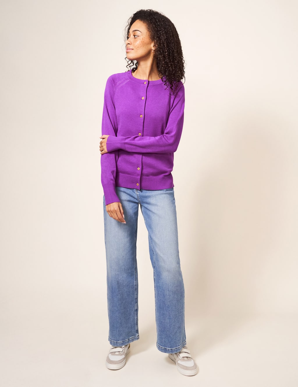 Pure Cotton Crew Neck Cardigan image 1