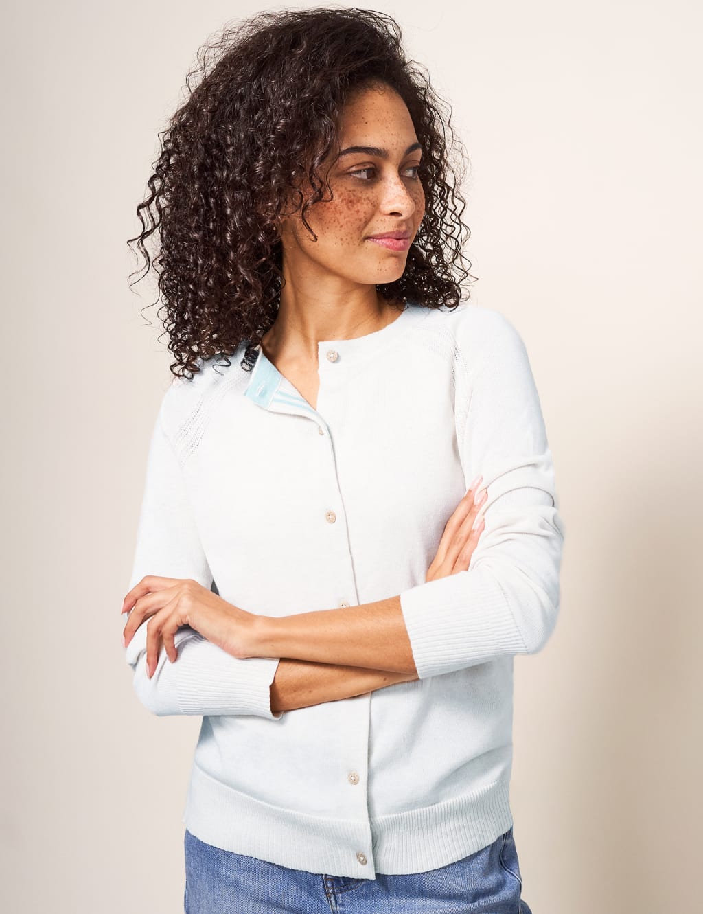 Pure Cotton Crew Neck Cardigan image 3