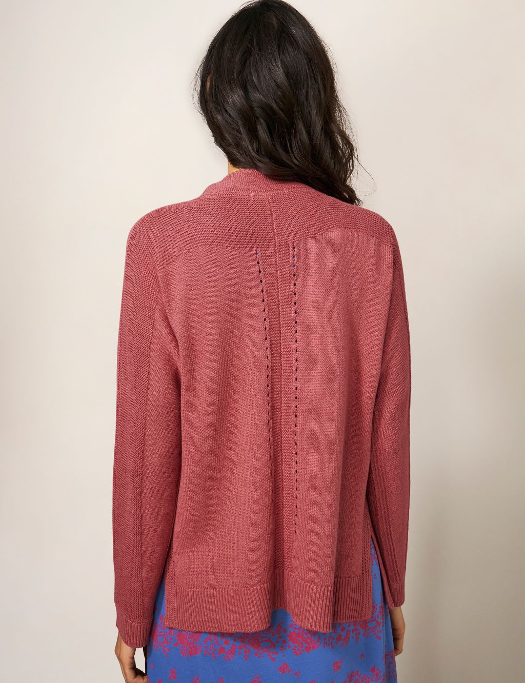 Cotton Rich Knitted Edge to Edge Cardigan image 2