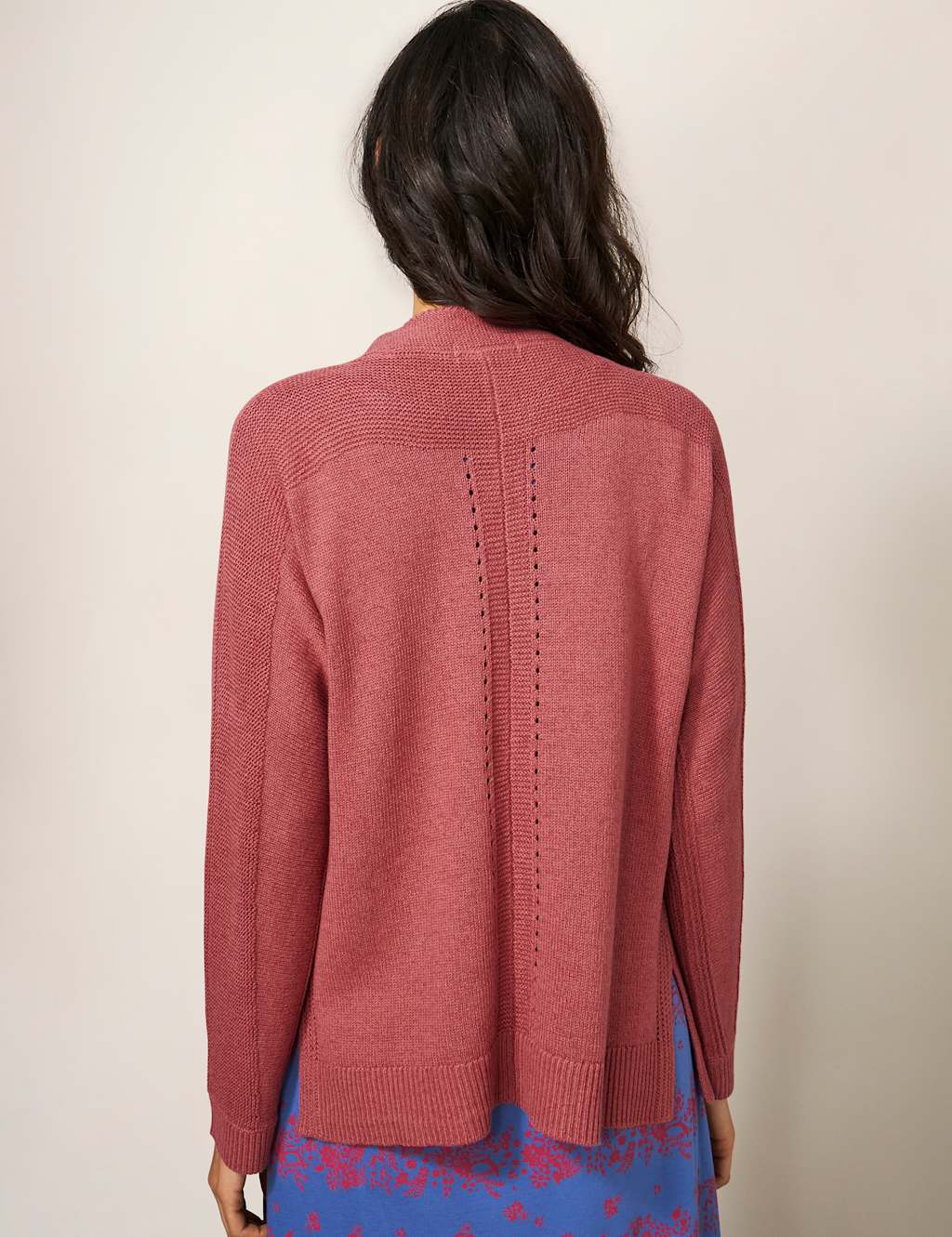 Cotton Rich Knitted Edge to Edge Cardigan image 2