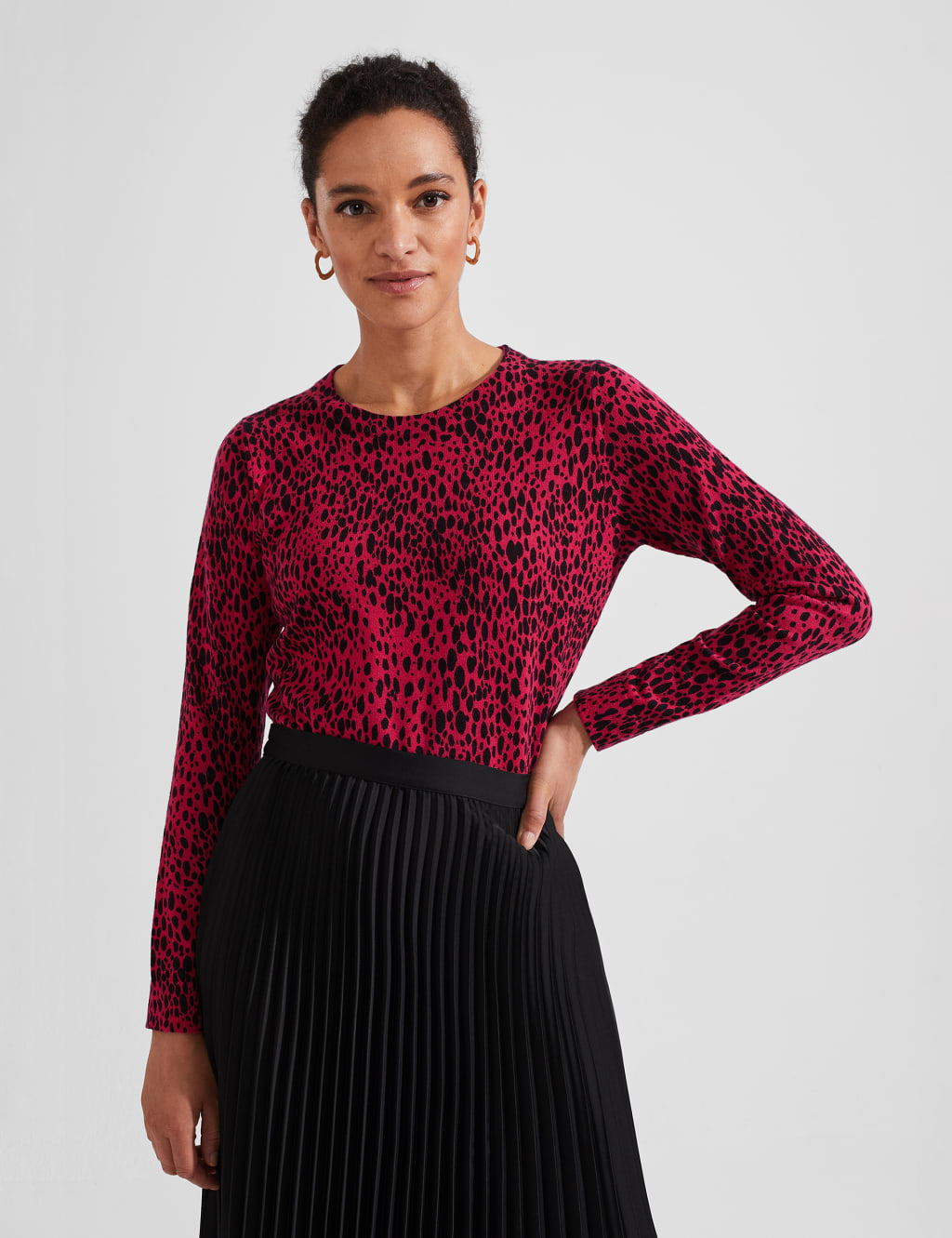 Cotton Rich Animal Print Crew Neck Jumper