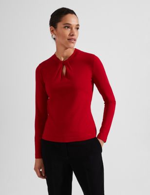 Hobbs Womens Crew Neck Jumper - S - Red, Red