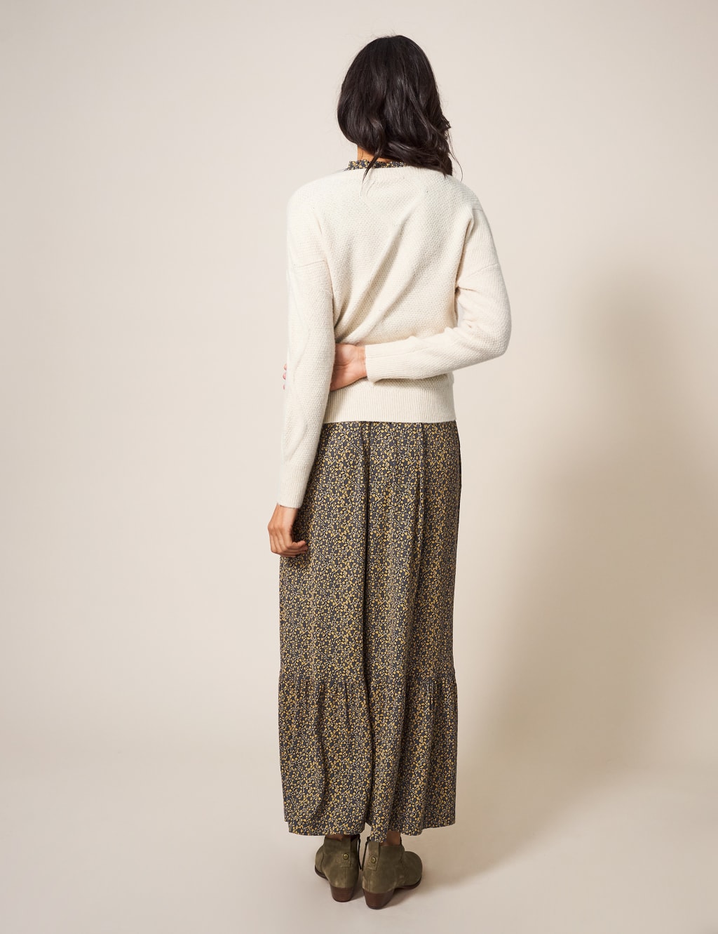 Cable Knit Notch Neck Jumper image 2