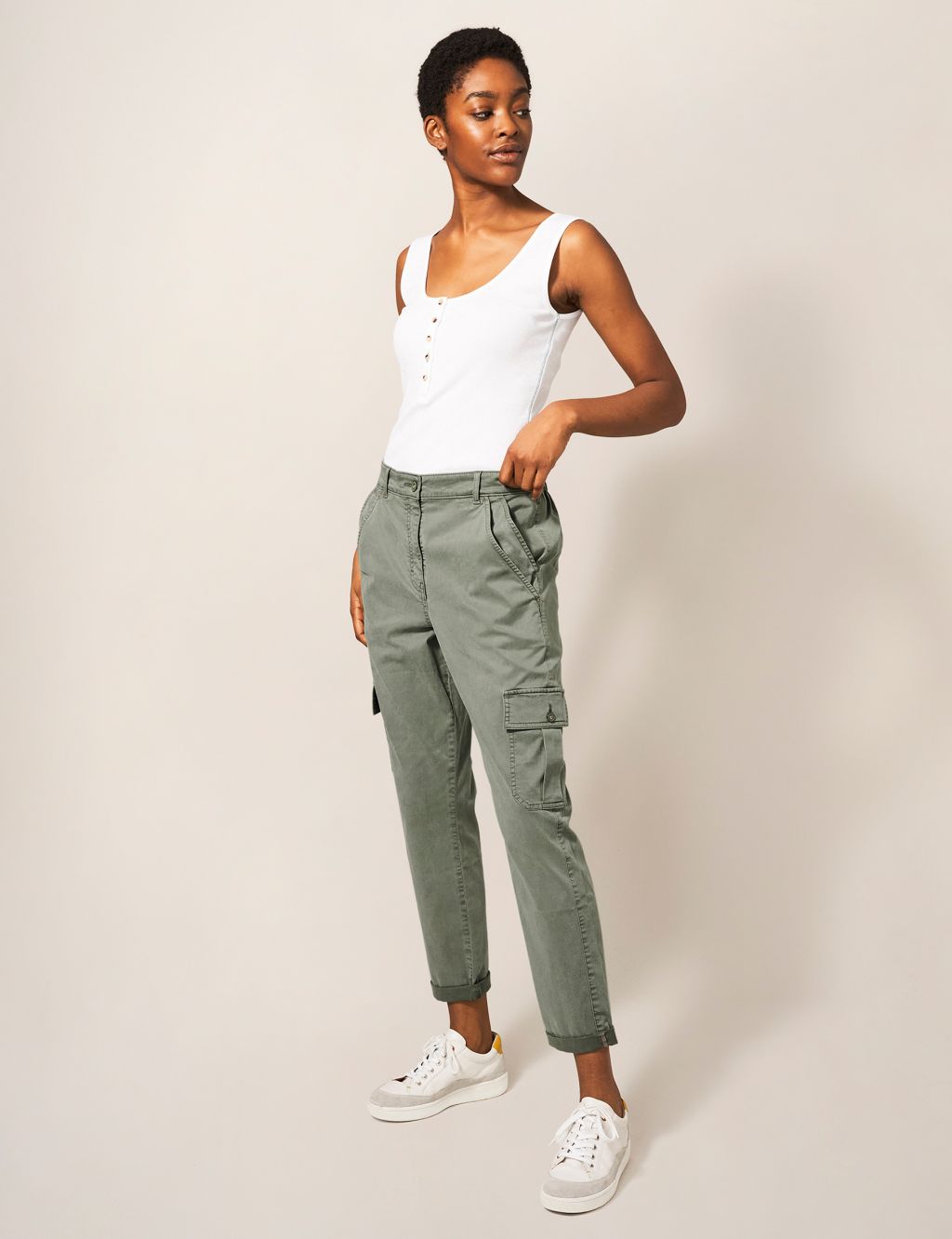 Tencel™ Rich Cargo Cropped Trousers image 1