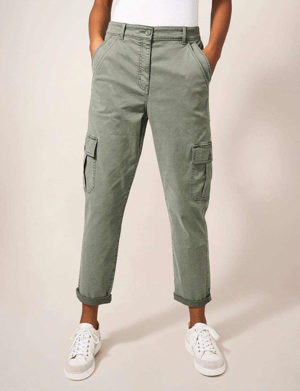 Tencel™ Rich Cargo Cropped Trousers image 4