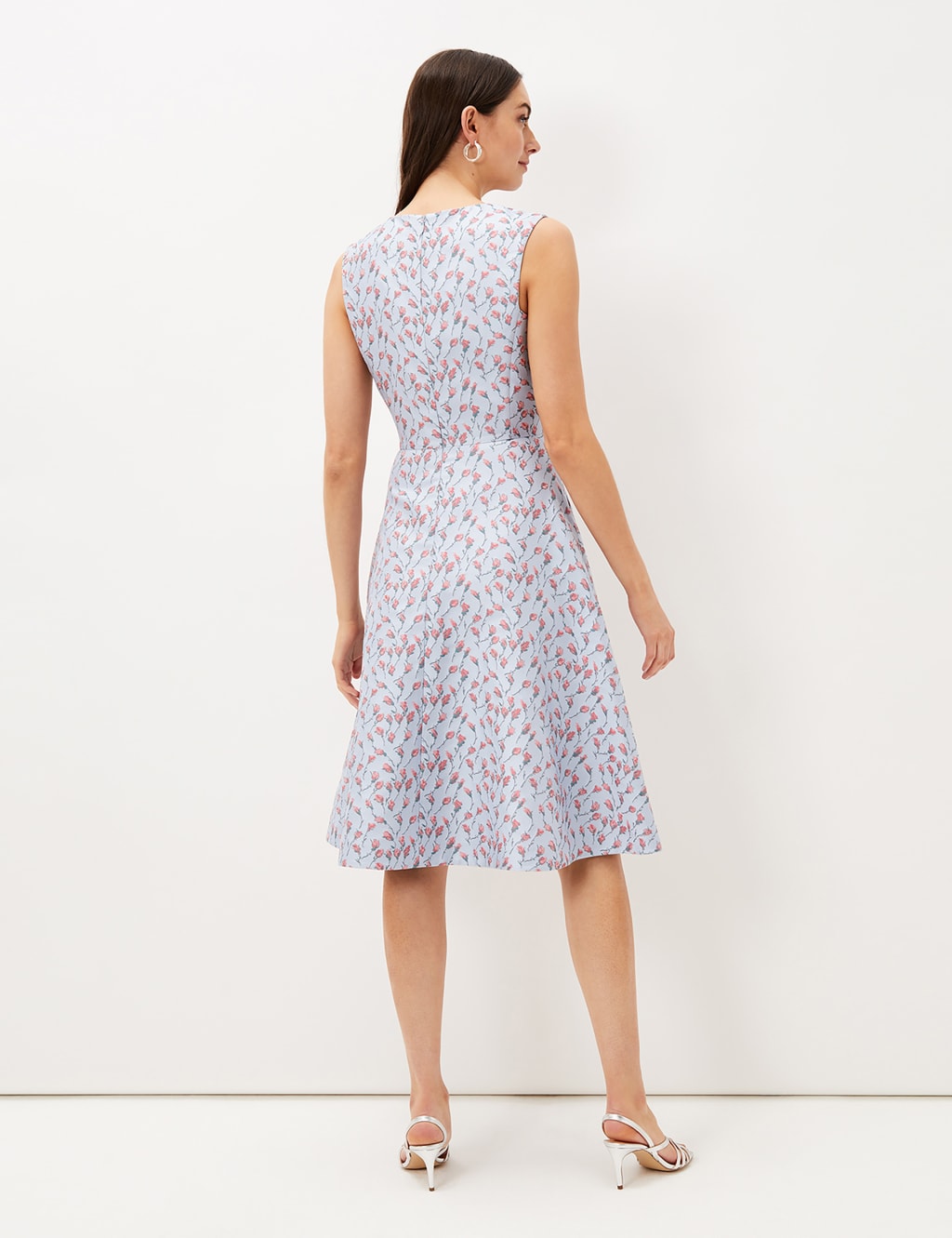 Jacquard V-Neck Knee Length Tea Dress image 4