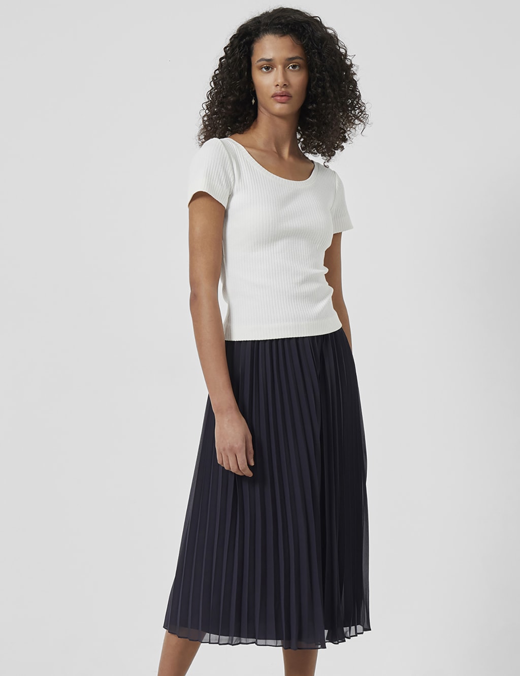 Pleated Midi Skirt