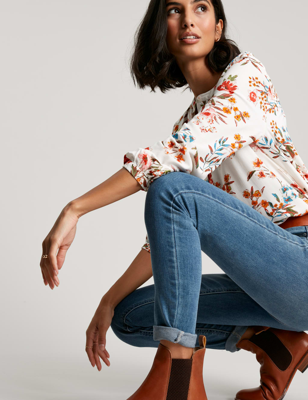 Floral Round Neck Popover Blouse image 4