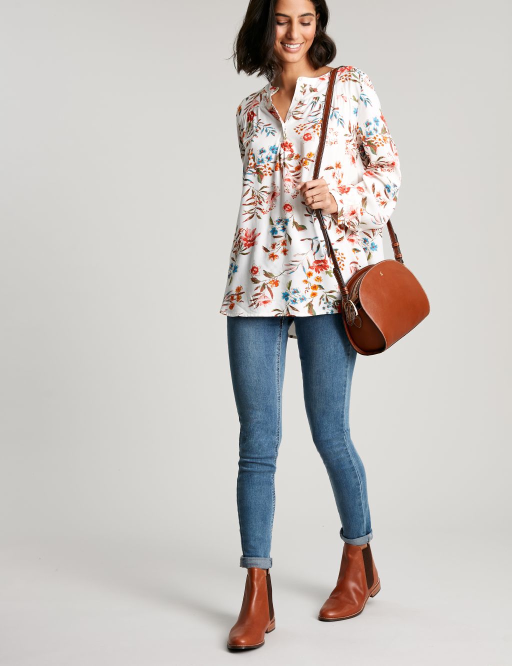 Floral Round Neck Popover Blouse image 5
