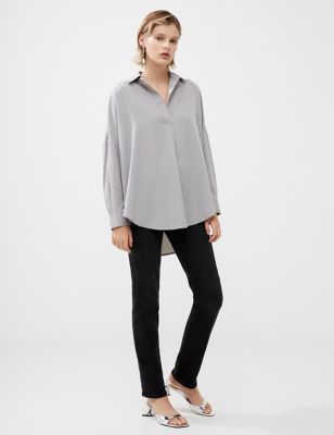 French Connection Womens V-Neck Shirt - Grey, Grey