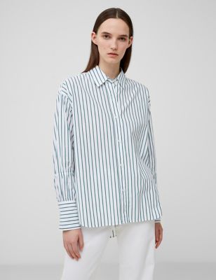 French Connection Womens Pure Cotton Striped Shirt - XS - White Mix, White Mix