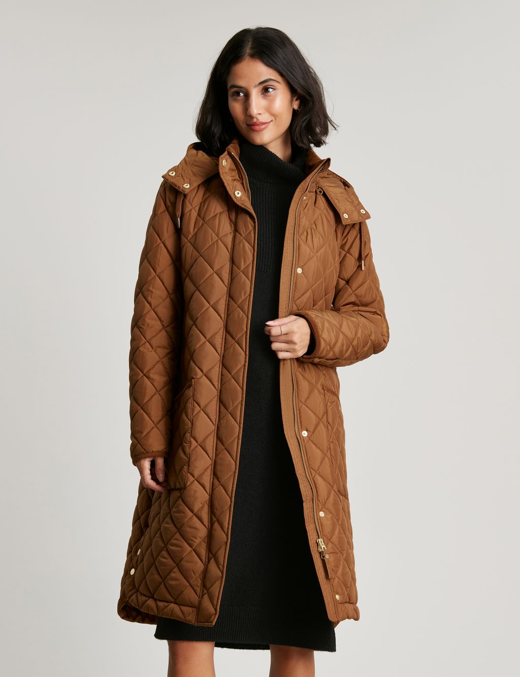 Hooded Quilted Longline Puffer Jacket image 1