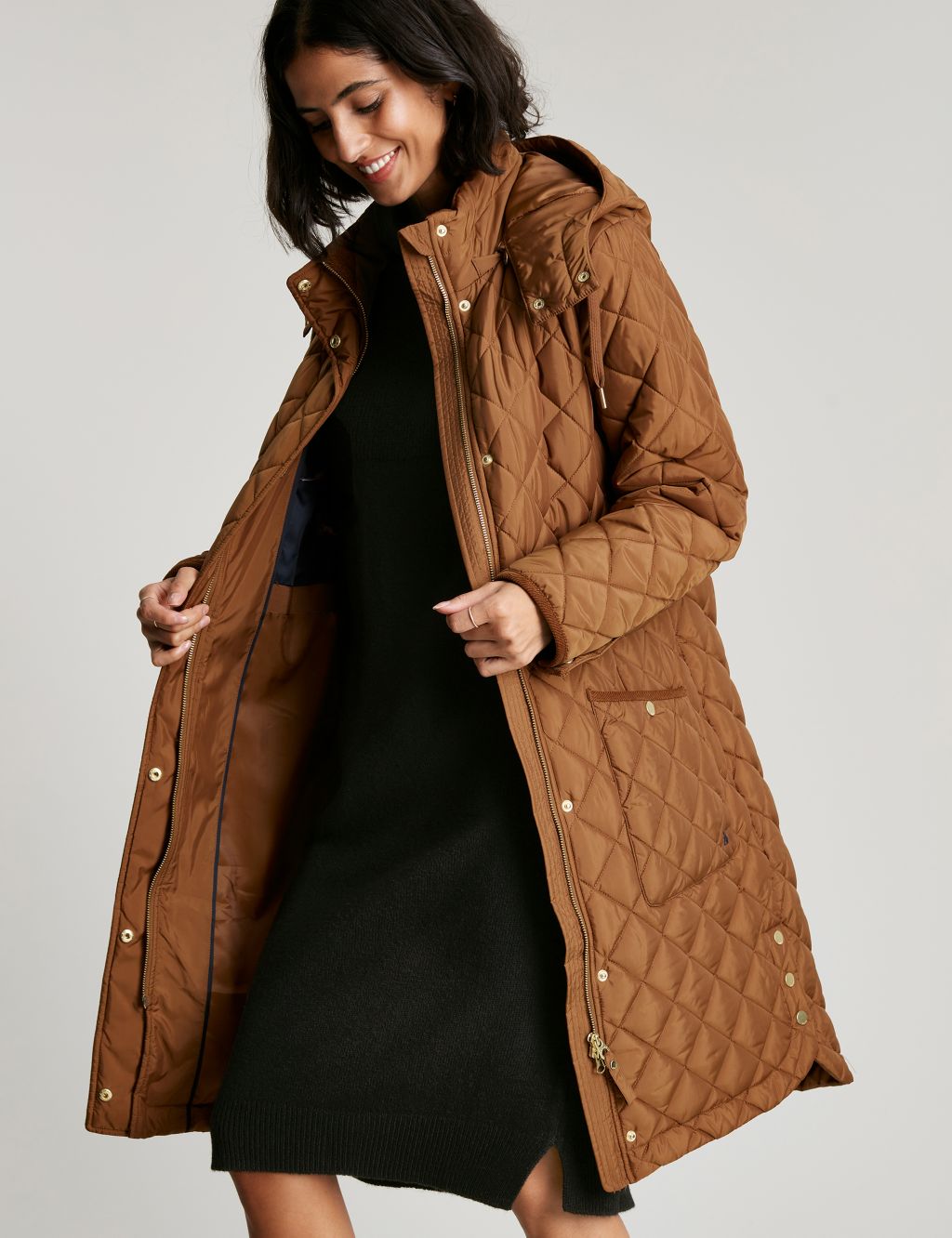 Hooded Quilted Longline Puffer Jacket image 2