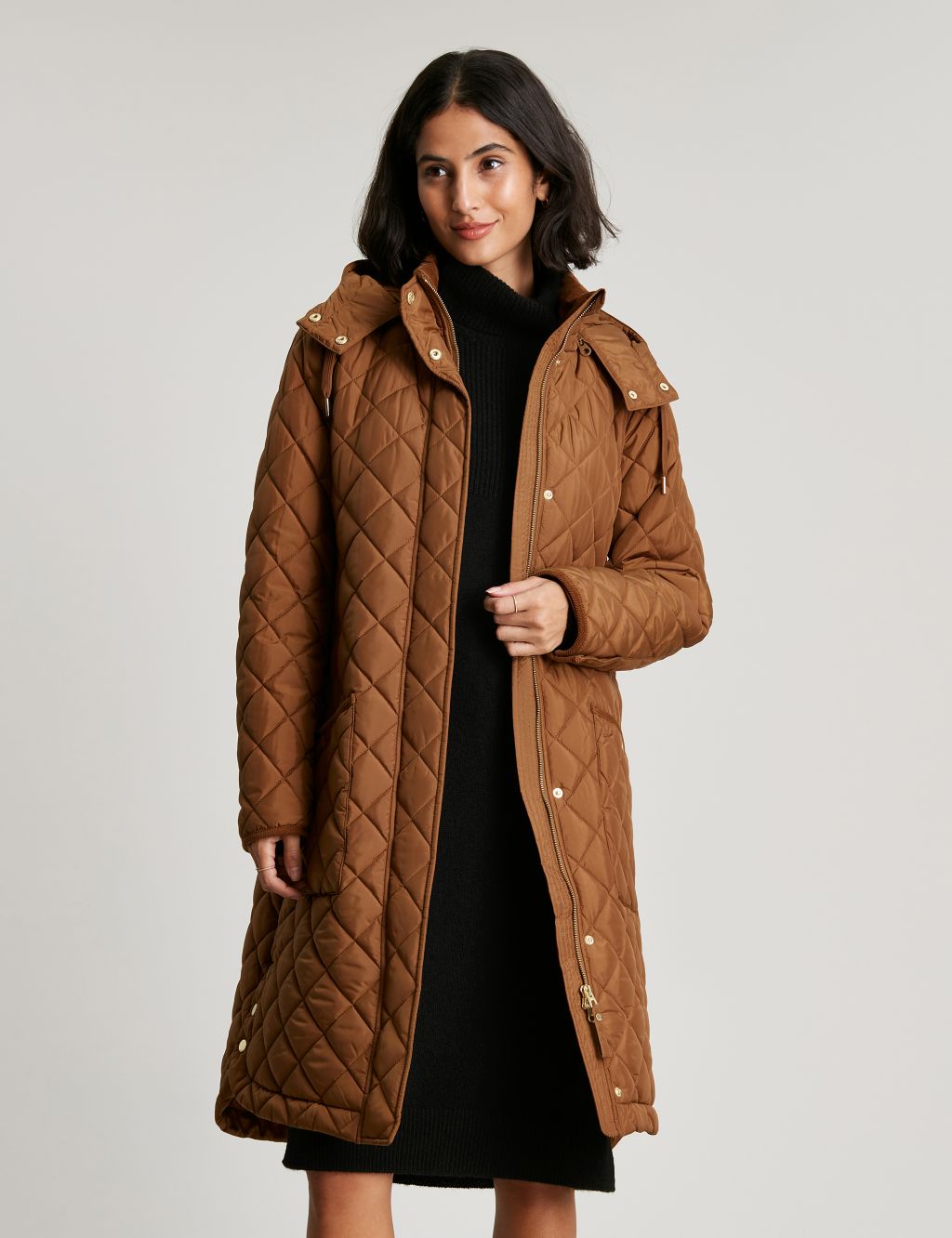 Hooded Quilted Longline Puffer Jacket image 6