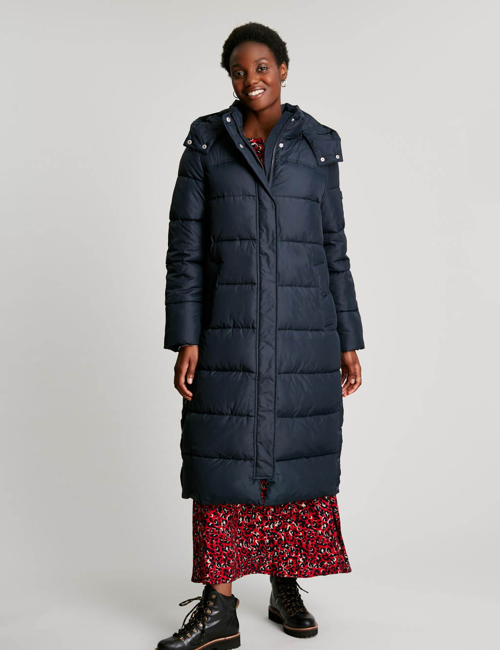Padded Hooded Longline Puffer Coat image 2