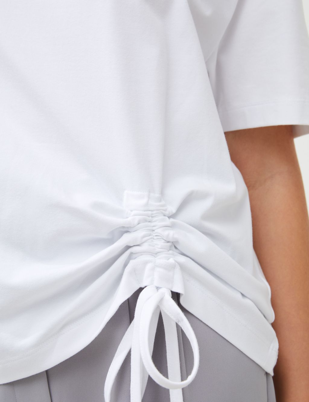 Cotton Rich Tie Detail T-Shirt image 4