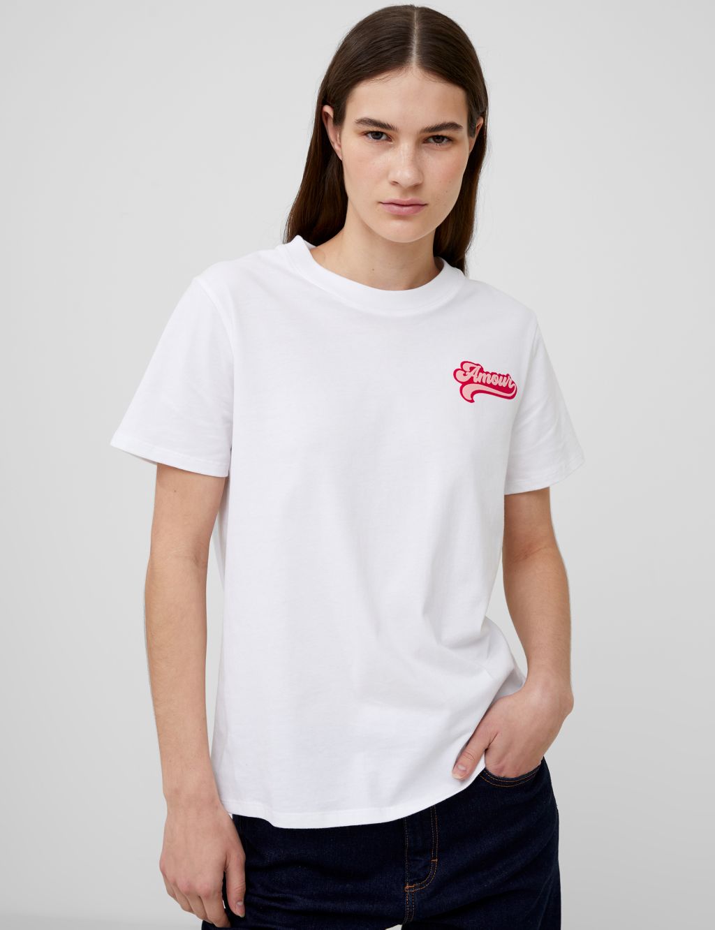 Pure Cotton 'Amour' Slogan T-Shirt
