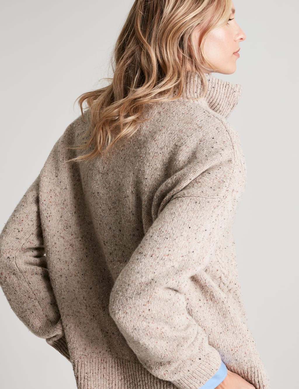 Wool Rich Cable Knit Collared Jumper image 2