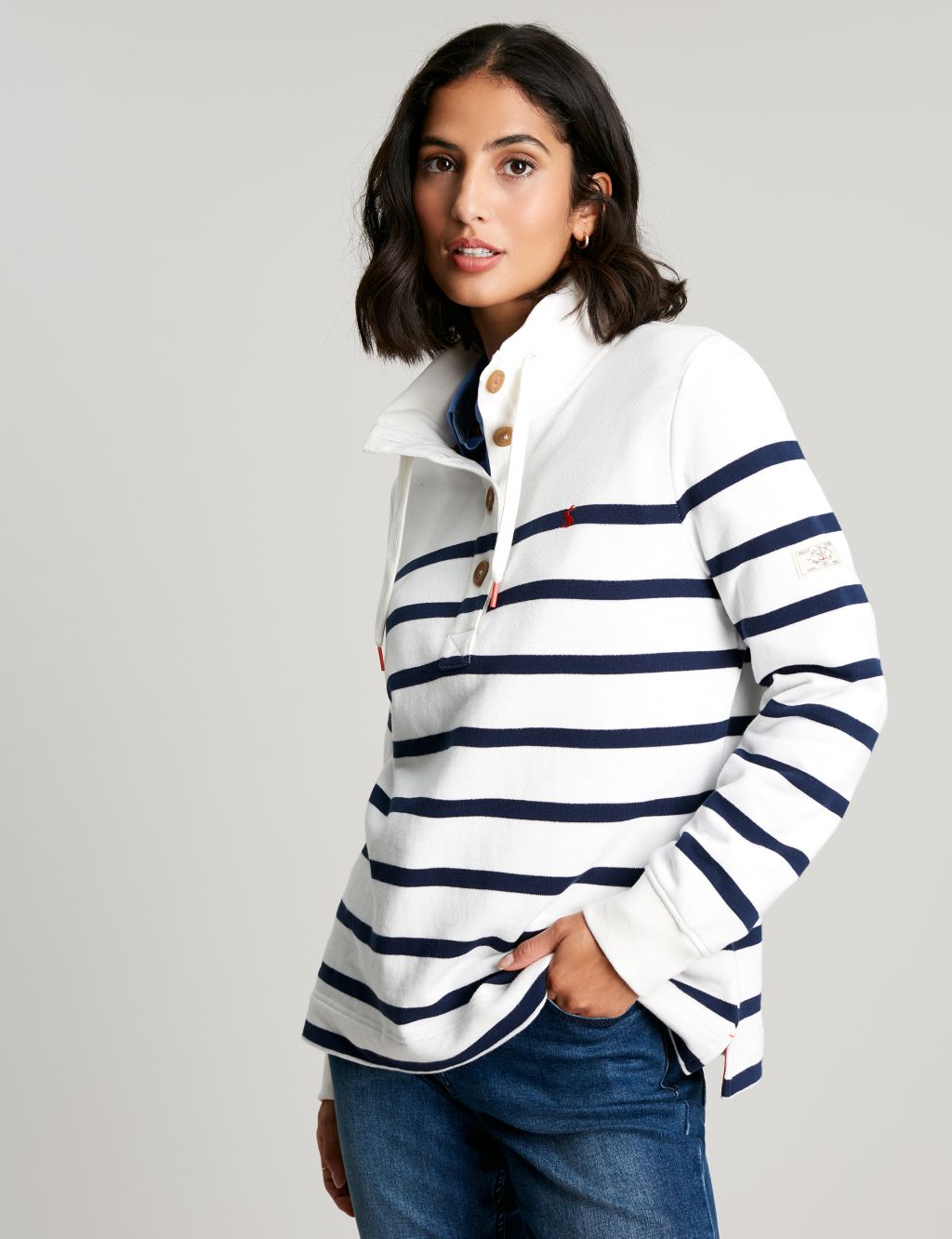 Pure Cotton Striped Collared Sweatshirt image 3