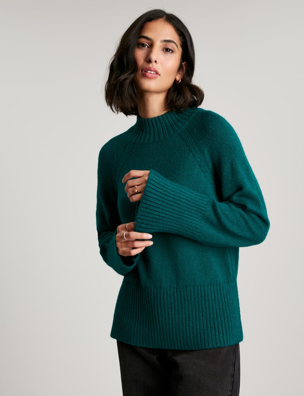 Ribbed Roll Neck Jumper with Wool image 3