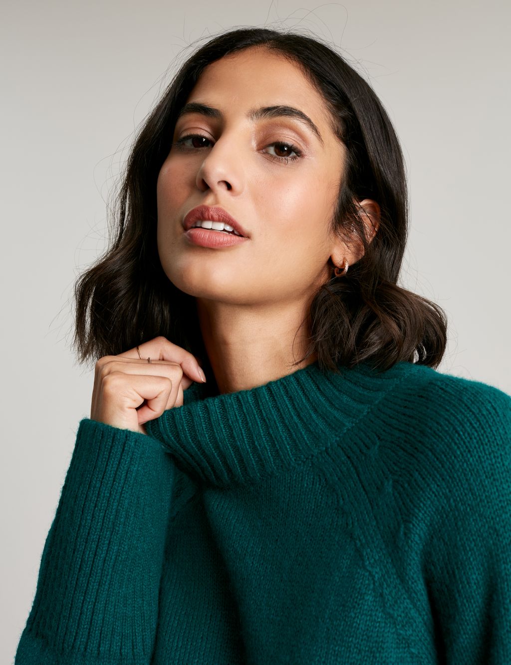 Ribbed Roll Neck Jumper with Wool image 6