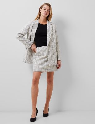 French Connection Womens Boucle Mini Pencil Skirt - 6 - Cream Mix, Cream Mix