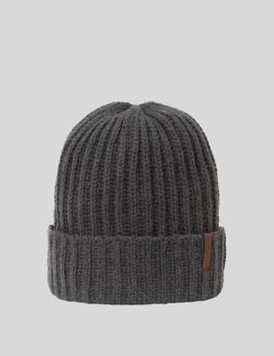 Craghoppers Mens Wool Blend Knitted Beanie Hat - S-M - Grey, Grey