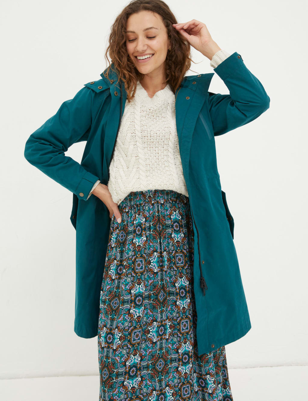 Waterproof Hooded Longline Raincoat image 1