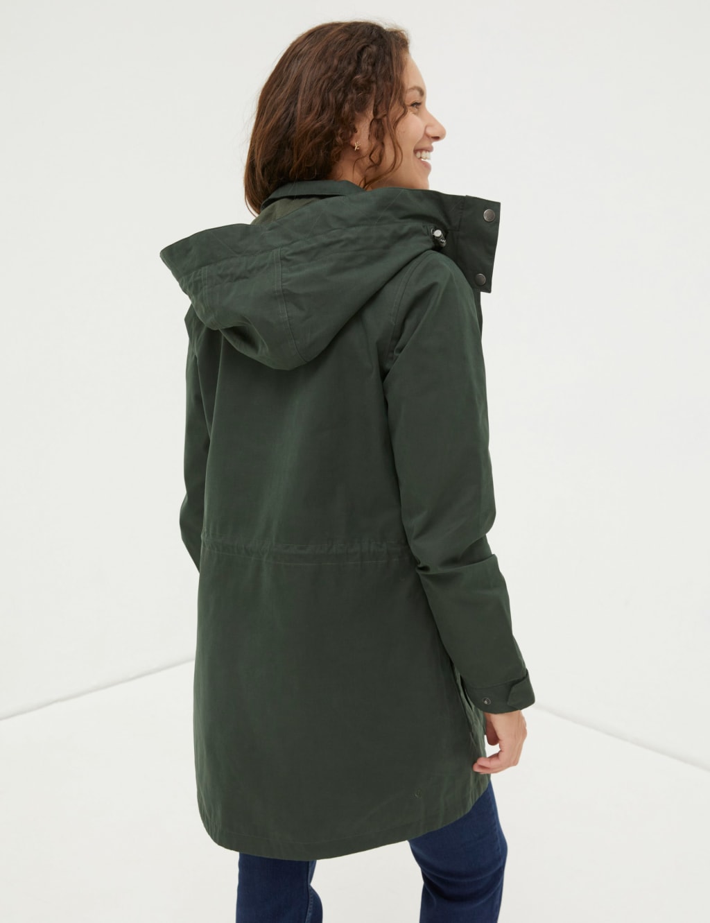 Cotton Blend Waterproof Longline Raincoat image 3