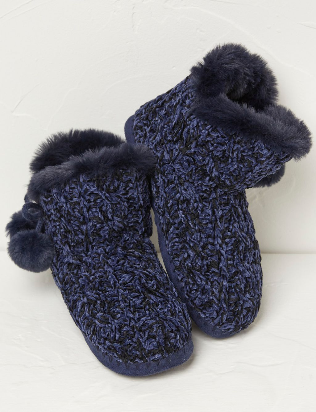 Chenille Faux Fur Lined Slipper Boots image 3